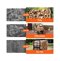 Slickblue Rolling Firewood Rack Cart with Cover for Indoor Outdoor Wood Storage