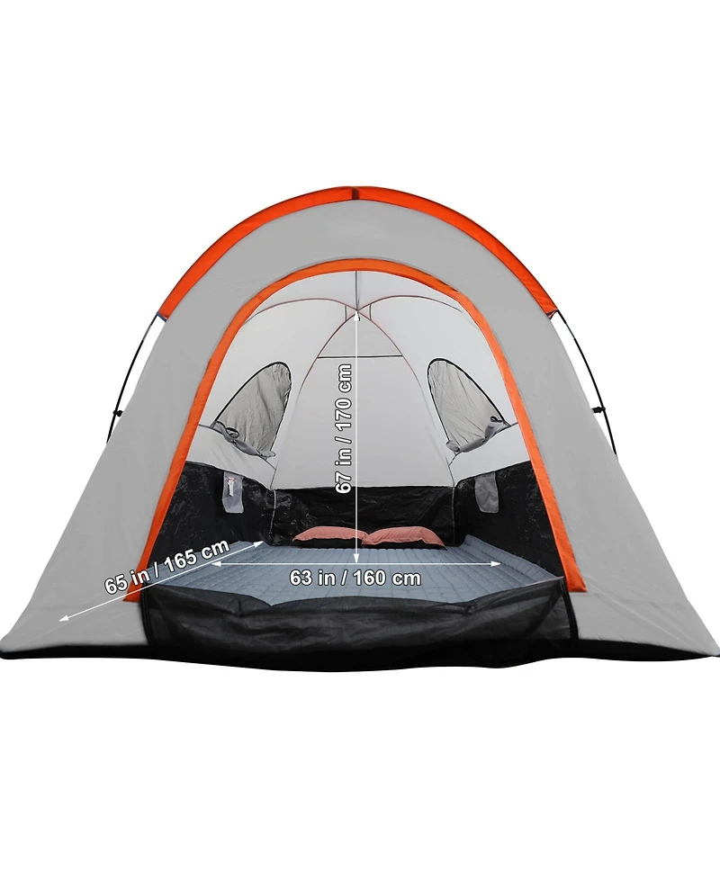 Hongge Waterproof Double Layer Truck Bed Tent for 5.5 to 6 ft Pickups Sleeping 2 to 3 with Rainfly and Carry Bag