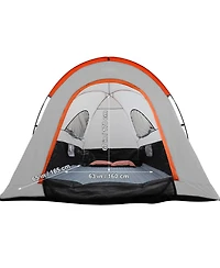 Hongge Waterproof Double Layer Truck Bed Tent for 5.5 to 6 ft Pickups Sleeping 2 to 3 with Rainfly and Carry Bag