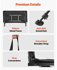 Sugift 360degree(s) Silent Swivel Foldable Hunting Chair Height Adjustable Steel Frame 350 Lbs Capacity