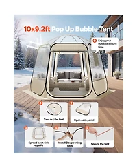 Sugift 10 x 9.2 feet Waterproof Uv-Resistant Pop-Up Bubble Tent Shelter with Windows for 4-8 Persons