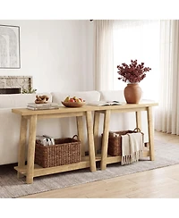 Tribesigns Console Table, Sofa Table Behind Couch, Industrial Console Sofa Table with Storage Shelf