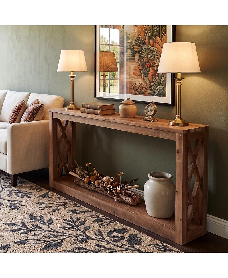 Tribesigns Farmhouse Solid Wood Console Table, Narrow Entryway Table