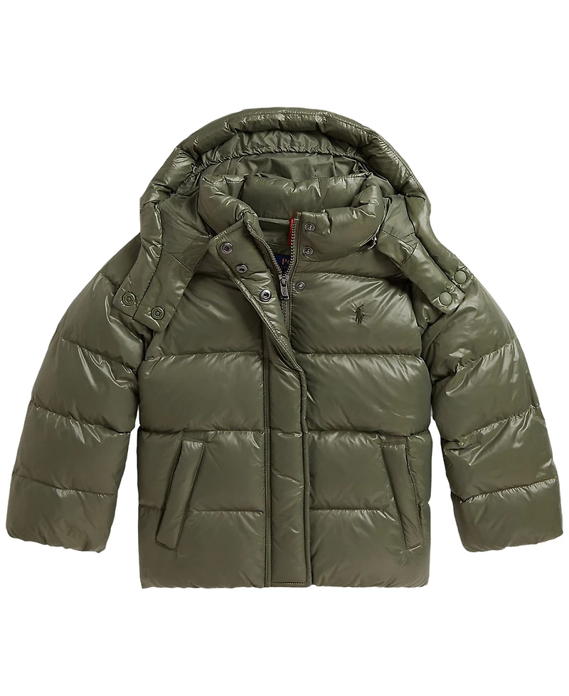 Polo Ralph Lauren Girls' 2T-6X Glossy Down Hooded Jacket