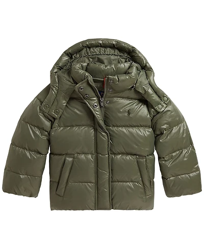 Polo Ralph Lauren Girls' 2T-6X Glossy Down Hooded Jacket