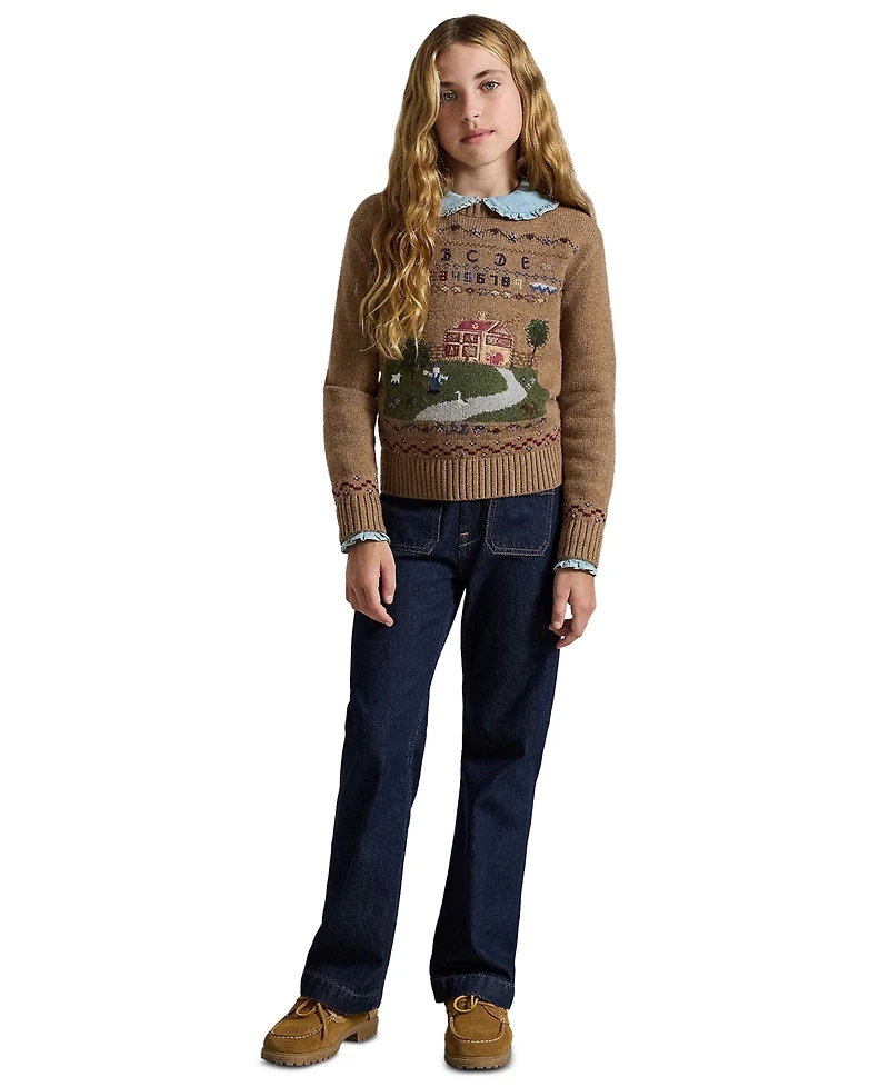 Polo Ralph Lauren Girls' 7-16 Logo Flared Denim Jeans