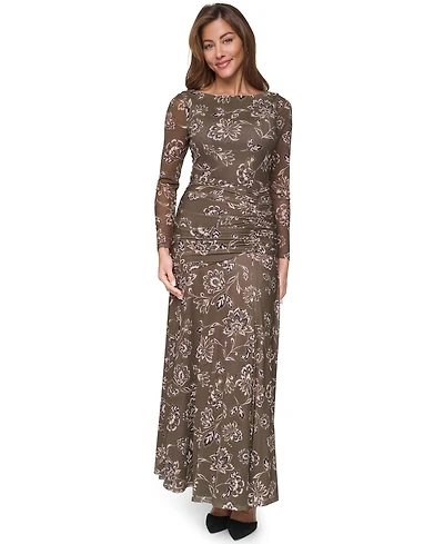 Eliza J Women's Extended Cap Long-Sleeve Floral Dress