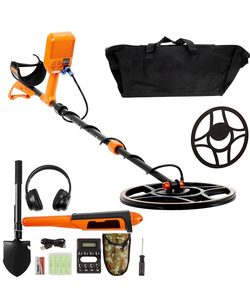 Sugift Waterproof Metal Detector with 12inches Coil Rechargeable 39-50 in Adjustable Lcd 7 Modes IP68