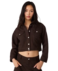 Steve Madden Women's Dove Cropped Denim Long-Sleeve Jacket