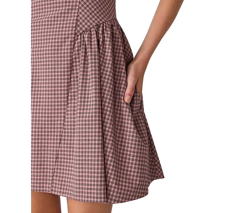 Steve Madden Women's Paulinna Fit & Flare Plaid Strapless Dress
