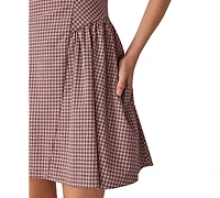 Steve Madden Women's Paulinna Fit & Flare Plaid Strapless Dress
