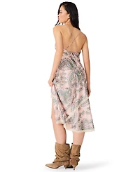 Steve Madden Women's Kamrynn High-Low Paisley-Print Lace-Trim Dress