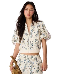 Steve Madden Women's Lyonie Cropped Floral-Print Lightweight Jacket
