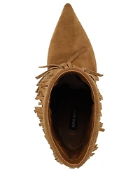 Nine West Women's Carbona Fringe Pointed Toe Stiletto Booties