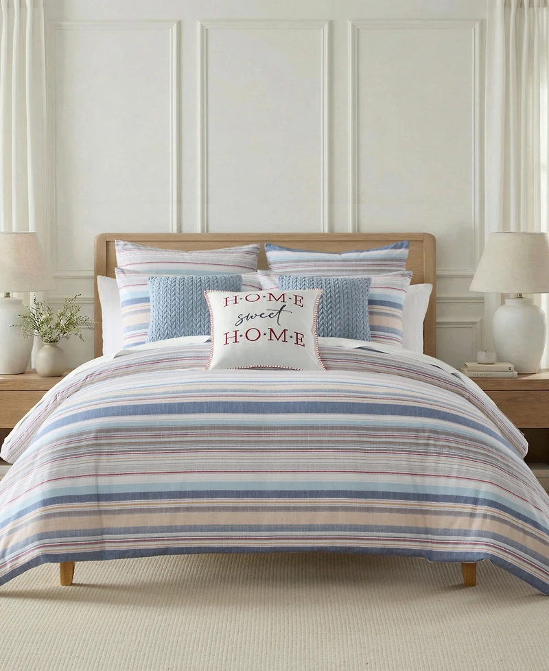 Levtex Home Providence Stripe Reversible 3-Piece Comforter Set, King/California King