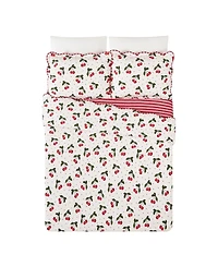 Modern Heirloom Cherry Reversible Scalloped 3-Piece Quilt Set, Full/Queen