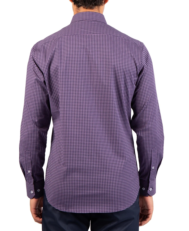 TailorByrd Men's Tonal Gingham Long Sleeve Shirt