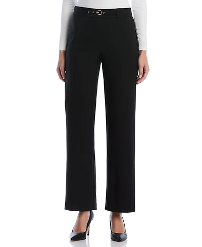 Rafaella Petite Novelty Pull-On Wide-Leg High-Rise Pants