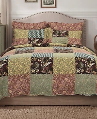 Greenland Home Fashions Hazel Reversible 3-Piece Quilt Set