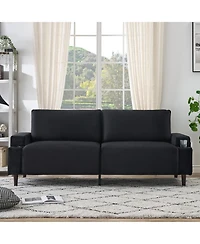 homfan 80.7'' Modern Fabric Recliner Sofa with Storage Bag and Cup Holders, Loveseat for Small Space, Dorm, Office, Bedroom, Apartment
