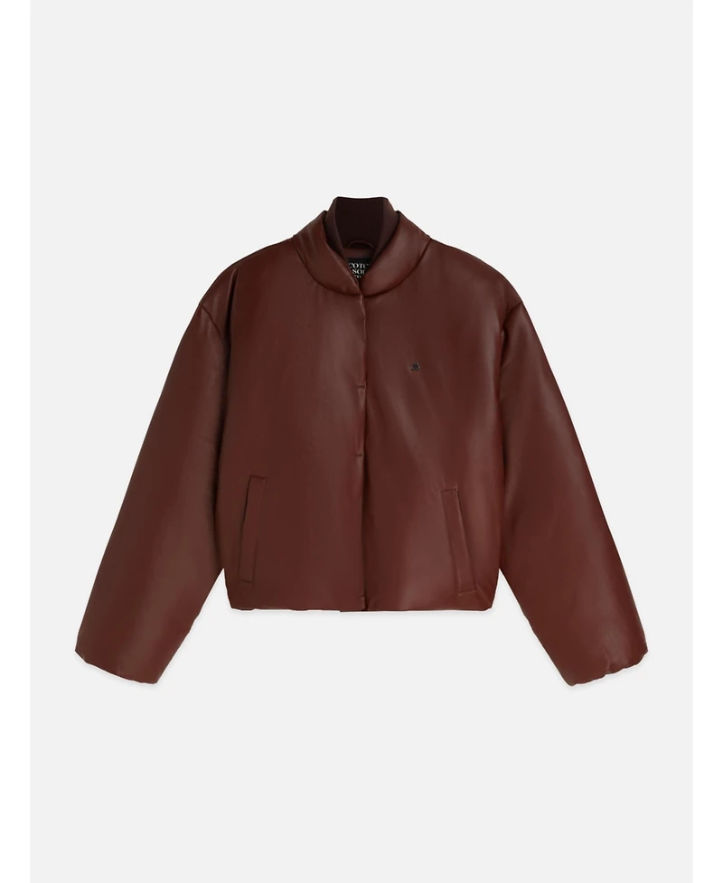 Scotch & Soda Women's Faux Leather Short Bomber Jacket