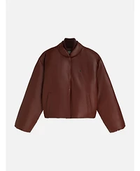 Scotch & Soda Women's Faux Leather Short Bomber Jacket