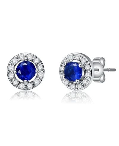 Rachel Glauber Cubic Zirconia Elegant Halo Stud Earrings
