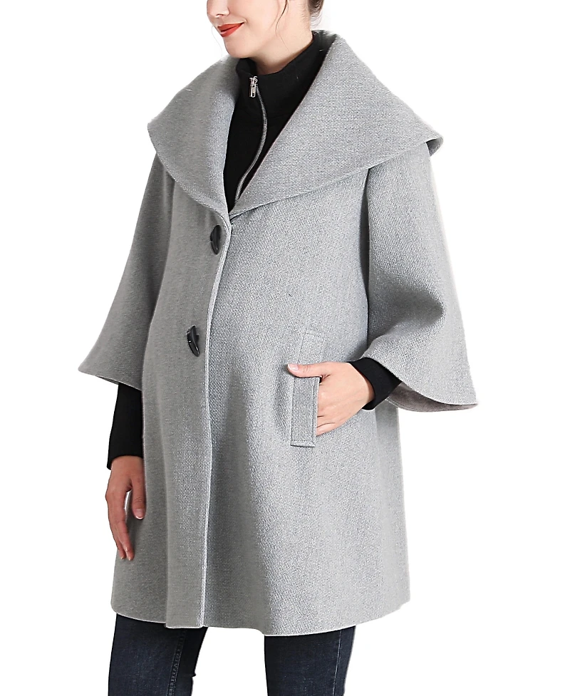 kimi + kai Maternity Aanya A-Line Wool-Blend Removable Bib Coat