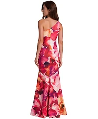 Rene Ruiz Occasion Women's One Shoulder Floral Scuba Gown