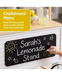 Best Choice Products Kids Lemonade Stand Canopy Chalkboard Wheels 8-Piece Play Kitchen, Ages 3+