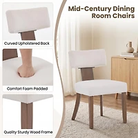 homfan Mid-Century Upholstered Dining Chair, Armless Seat with Padded Cushion and Rectangular Backrest for Spaces Home Interiors