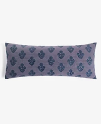 Oake Lumbar Block Print Cotton Decorative Pillow, 14" x 36"