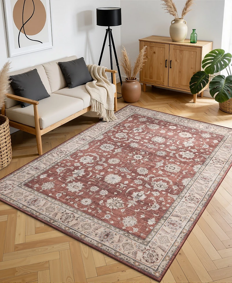 Mink Home Homewell Machine Washable HAM4008 4'11"x6'11" Area Rug