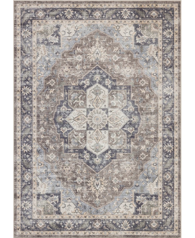 Mink Home Homewell Machine Washable HAM4006 2'x2'11" Runner Area Rug