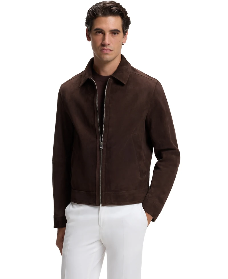 Boss by Hugo Men's Suede Regular-Fit Leather Jacket