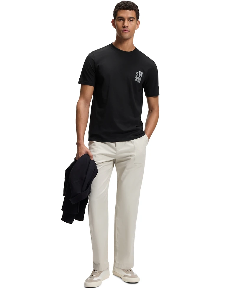 Boss by Hugo Men's Cotton-Jersey Graphic Print Regular-Fit T-Shirt