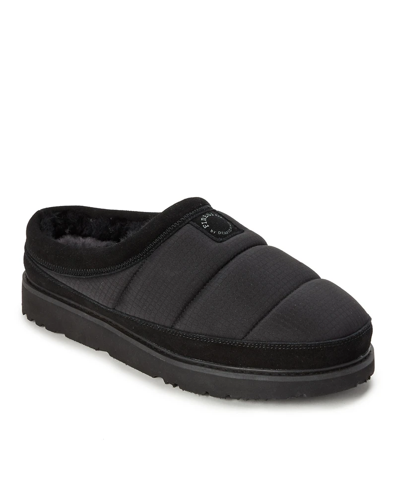 Dearfoams Men's Grafton Sport Nylon Puff Clog Water Repellent Slippers