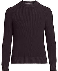 Lands' End Men's Cotton Drifter Saddle Crewneck Shaker Sweater