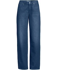 Lands' End Women's Rigid Denim Mid Rise Baggy Jeans