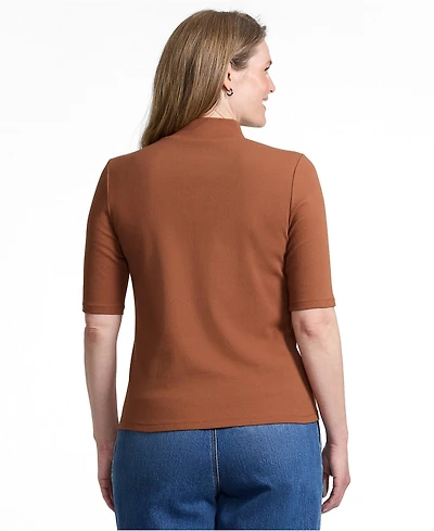Lands' End Women's Wide Rib Mock Turtleneck