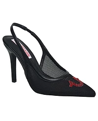 True Religion Women's Ella Mesh Horseshoe Logo Heel