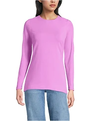 Lands' End Women's Lightweight Jersey Skimming Long Sleeve Crew Neck T-shirt