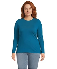 Lands' End Plus Lightweight Jersey Skimming Long Sleeve Crew Neck T-shirt