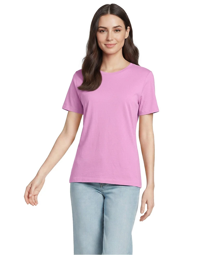 Lands' End Women's Relaxed Supima Cotton Crew Neck T-Shirt