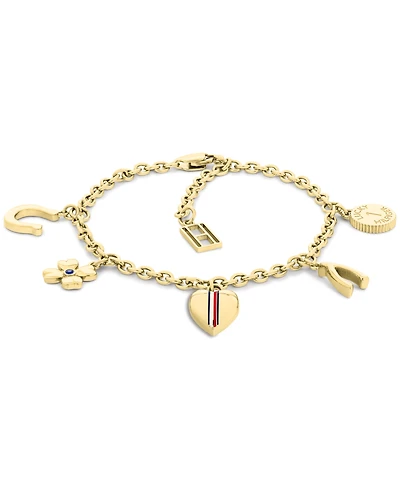 Tommy Hilfiger Women's Lucky Charm Gold-Tone Stainless Steel Bracelet