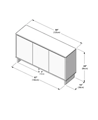 Plank+Beam Modern Sideboard, 3 Door (1499 x 406 x 864mm / 59 x 16 x 34in)