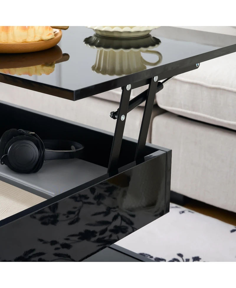 Flynama 39.3" Lift Top Coffee Table with Led Lights