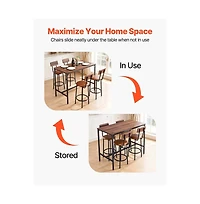 Slickblue 47 Inch Bar Height Table Set with 4 Stools for Kitchen and Dining