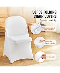 Sugift 50Pieces Stretch Spandex Folding Chair Covers Removable Washable Protective Slipcovers Universal Fit