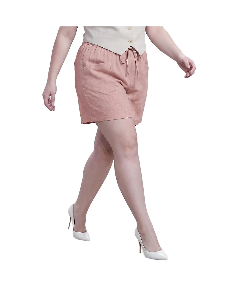 Standards & Practices Plus High-Waisted Pull-On Wide-Leg Shorts, 6" Inseam